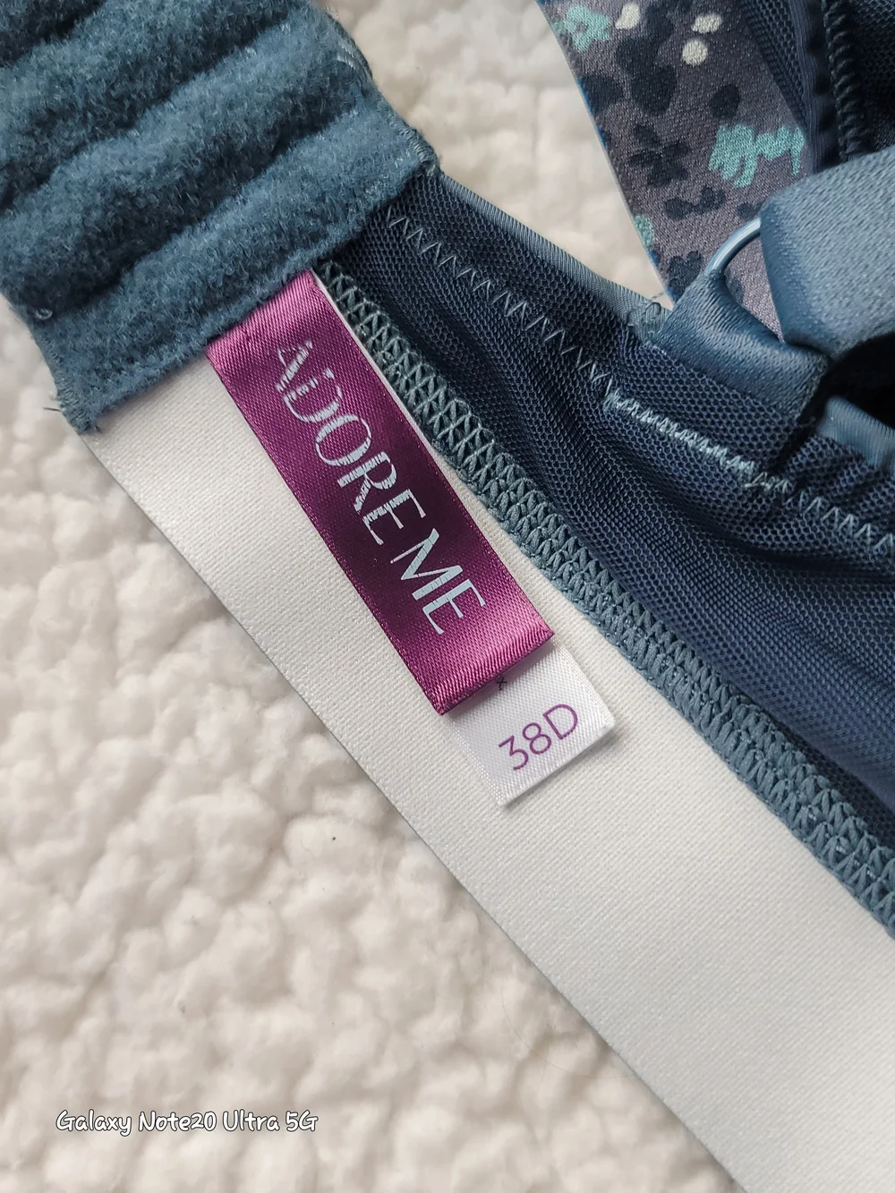 EUC Adore Me High-Support Mesh Accent Sports Bra - Navy/Floral - Size 38D